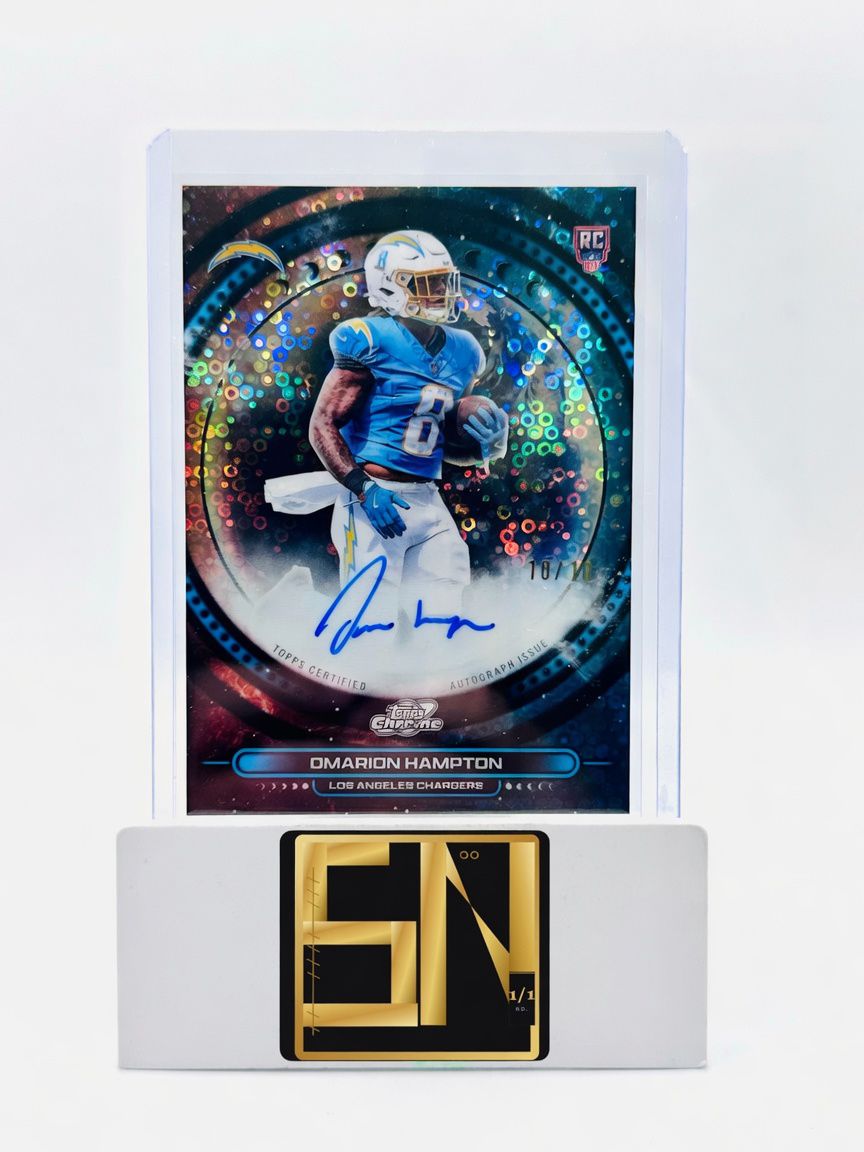 Omarion Hampton Topps Chrome RC Chargers